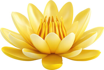 Detailed illustration of a vibrant yellow lotus flower.