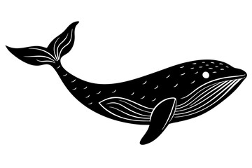 Silhouette Vector Art Illustration of  Black Whale Graphic Design