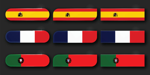 Obraz premium National Design Featuring France, Spain, and Portugal Identity
