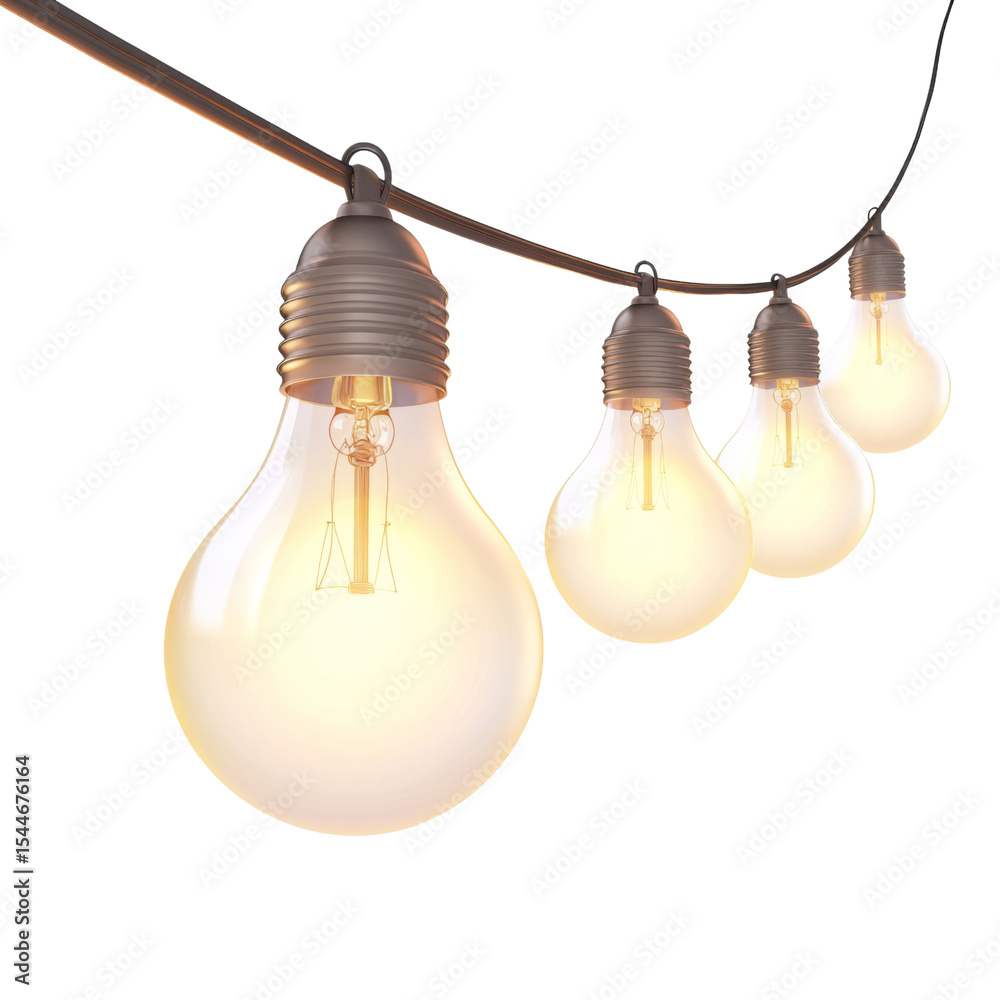 Poster Bright and warm string lights illuminate cozy atmosphere, perfect for gatherings or celebrations. These decorative bulbs add charm and elegance to any setting