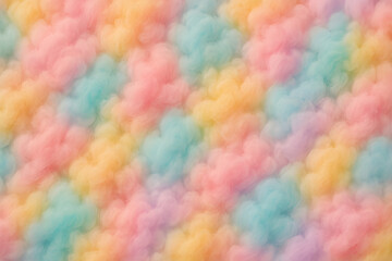 Abstract candy floss background in pastel rainbow colors, soft and cloud like with a dreamy, sweet aesthetic