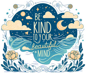 Be Kind to Your Beautiful Mind, typography