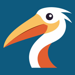 Obraz premium Stylized pelican head illustration