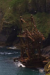 samson shipwreck at irish coastline, ardmore cliffwalk county waterford, ireland