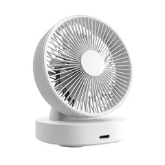 modern white desk fan with sleek design, perfect for cooling and enhancing comfort in any workspace or home environment