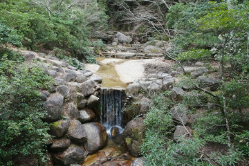 日本：厳島（通称宮島）／紅葉谷公園を流れる川／広島県廿日市市