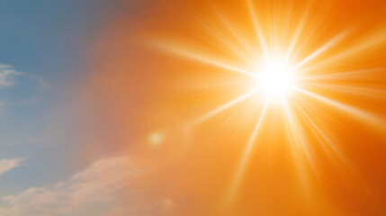 Obraz premium Heatwave with Bright Sun and Clear Sky Background