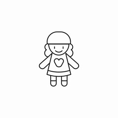 doll toy figure icon sign vector