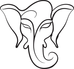 Ganesh Chaturthi Day Silhouette Vector Illustration