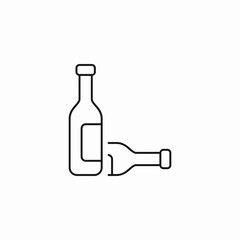 two wine bottles icon sign vector