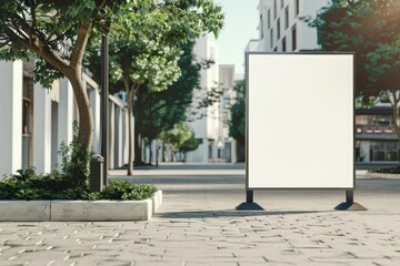 Detailed Color Image of Outdoor Banner Mockup 3D Render