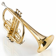Obraz premium gold trumpet isolated on white