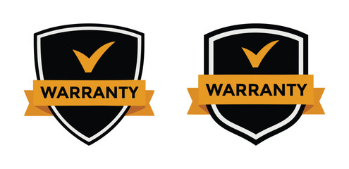 Warranty Guarantee Shield with Checkmark and Ribbon Icons