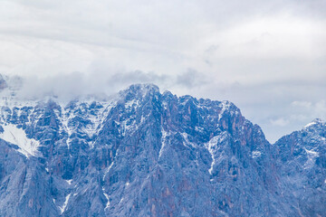 Panoramic view Zugspitze mountain peak alpine landscape Alps Tyrol Austria.