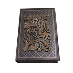 3D rendered leather fantasy grimoire isolated on transparent background