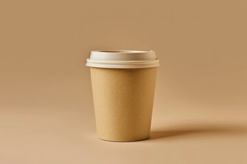 Coffee Paper Cup Mockup Recyclable Kraft Paper Cup Coffee Copy Space for Text and Logo