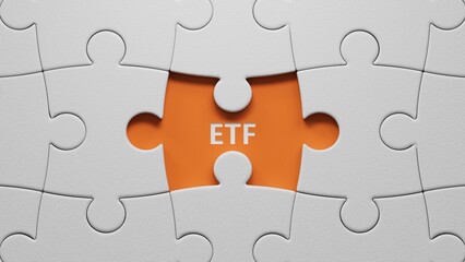 Fototapeta premium ETF - word concept on building blocks, text, letters.