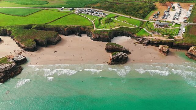 Playa de Las Catedrales beach in Galicia region, northern Spain