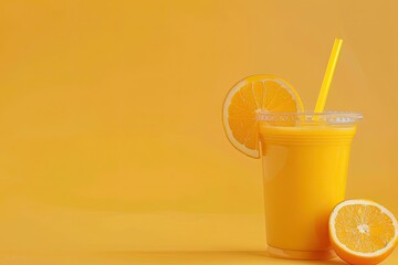 Clear Pixel Visual of Front View Healthy Smoothie and Orange