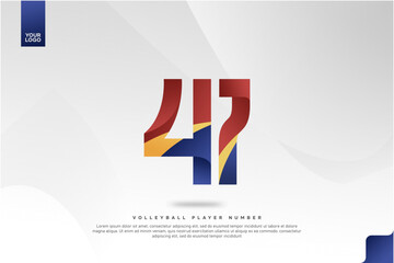 Modern Gradient Sport Number 41 Design for Volleyball Jersey on Minimal White Background