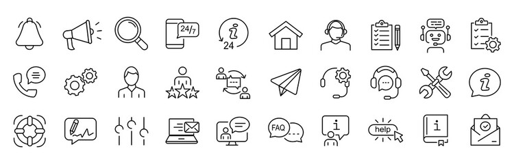 Customer service icon list