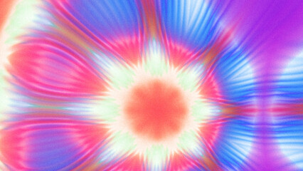 Abstract Radiant Burst with Soft Grain Texture, Symmetrical Glow Pattern in Psychedelic Style,...