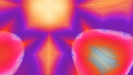 Abstract Radiant Burst with Soft Grain Texture, Symmetrical Glow Pattern in Psychedelic Style,...
