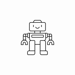 friendly robot character icon sign vector