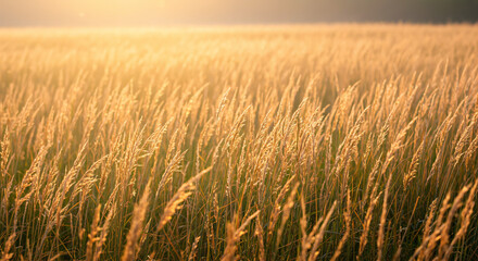 Fototapeta premium Golden Grasses Moving in the Wind