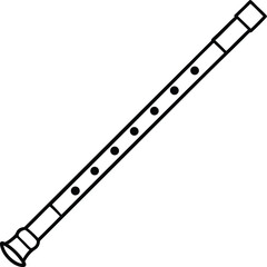 Elegant Indian bansuri outline with minimal black stroke