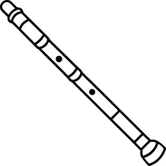 Outlined bansuri vector showing classic Indian bamboo flute