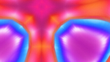 Abstract Radiant Burst with Soft Grain Texture, Symmetrical Glow Pattern in Psychedelic Style,...