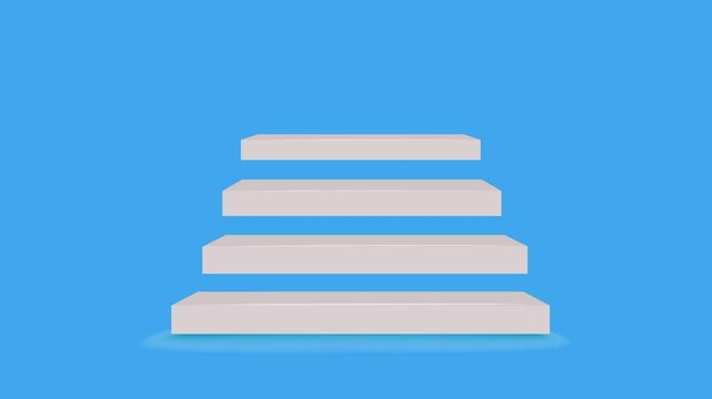 Road to success concept, climbing the stairs, vector illustration
