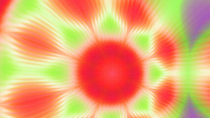 Abstract Radiant Burst with Soft Grain Texture, Symmetrical Glow Pattern in Psychedelic Style,...