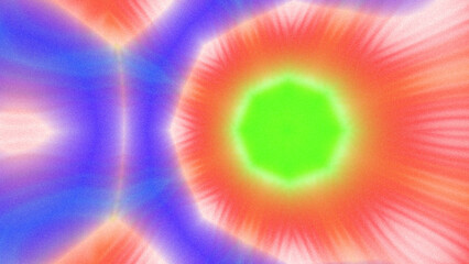 Abstract Radiant Burst with Soft Grain Texture, Symmetrical Glow Pattern in Psychedelic Style,...