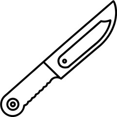 Line Art Utility Cutter Icon Design