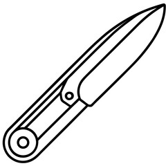 Line Art Utility Cutter Icon Design