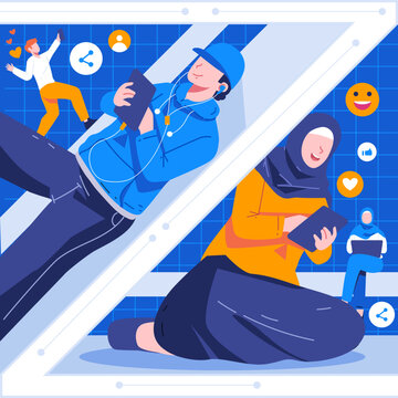 Gen Z Enjoying Playing Social Media
