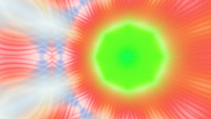 Abstract Radiant Burst with Soft Grain Texture, Symmetrical Glow Pattern in Psychedelic Style,...