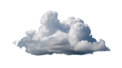 Majestic Cumulus Cloud Formation Isolated on transparent background ideal for weather graphics design or atmospheric compositing projects