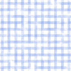 水彩タッチの淡いブルーのブロックチェック