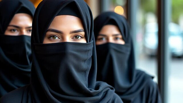Woman in niqabs portrait highlighting expression