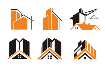 building construction vector illustration logo design