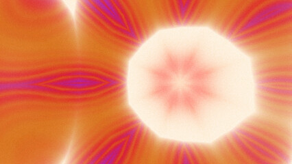 Abstract Radiant Burst with Soft Grain Texture, Symmetrical Glow Pattern in Psychedelic Style,...
