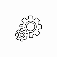 interlocking gears mechanism icon sign vector