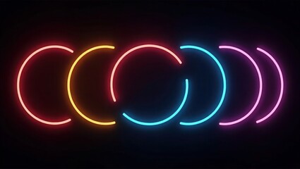 Neon Circles Abstract Background Pink Orange Blue Light