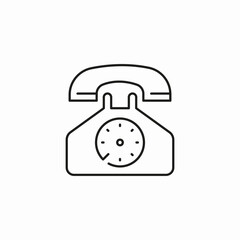 retro dial telephone icon sign vector