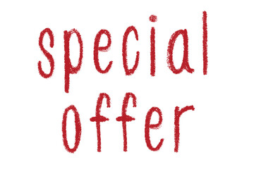 Special offer lettering Handwritten word Modern brush calligraphy Template for marketing ad, print, web, banner, poster, flyer Ink illustration