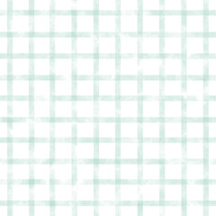 水彩タッチの淡いグリーンのブロックチェック