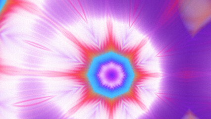Abstract Radiant Burst with Soft Grain Texture, Symmetrical Glow Pattern in Psychedelic Style, Radiating Circular Abstract with Subtle Noise, Kaleidoscopic Starburst with Gradient Flow